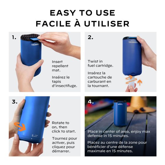 Thermacell - Répulsif pour patio Bouclier anti-moustiques Bleu Royal