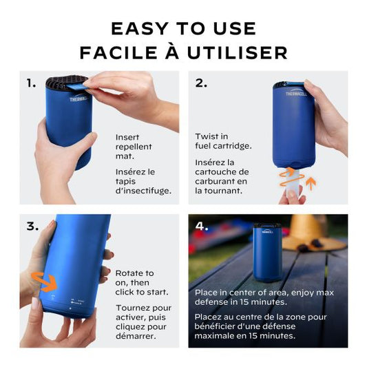 Thermacell - Répulsif pour patio Bouclier anti-moustiques Bleu Royal