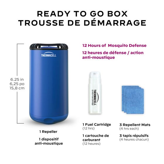 Thermacell - Répulsif pour patio Bouclier anti-moustiques Bleu Royal