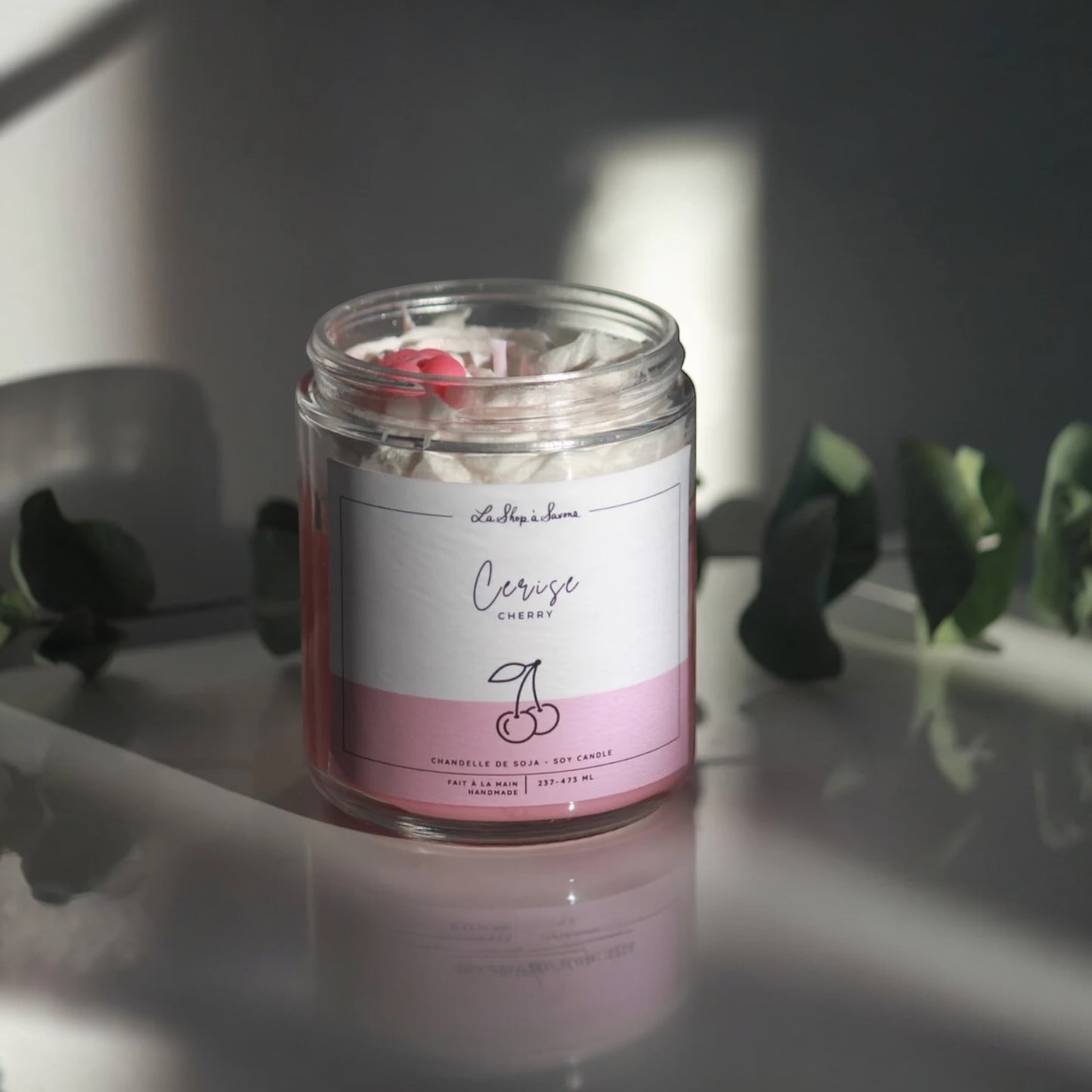 La Shop à Savons - Chandelle de soya Cerise