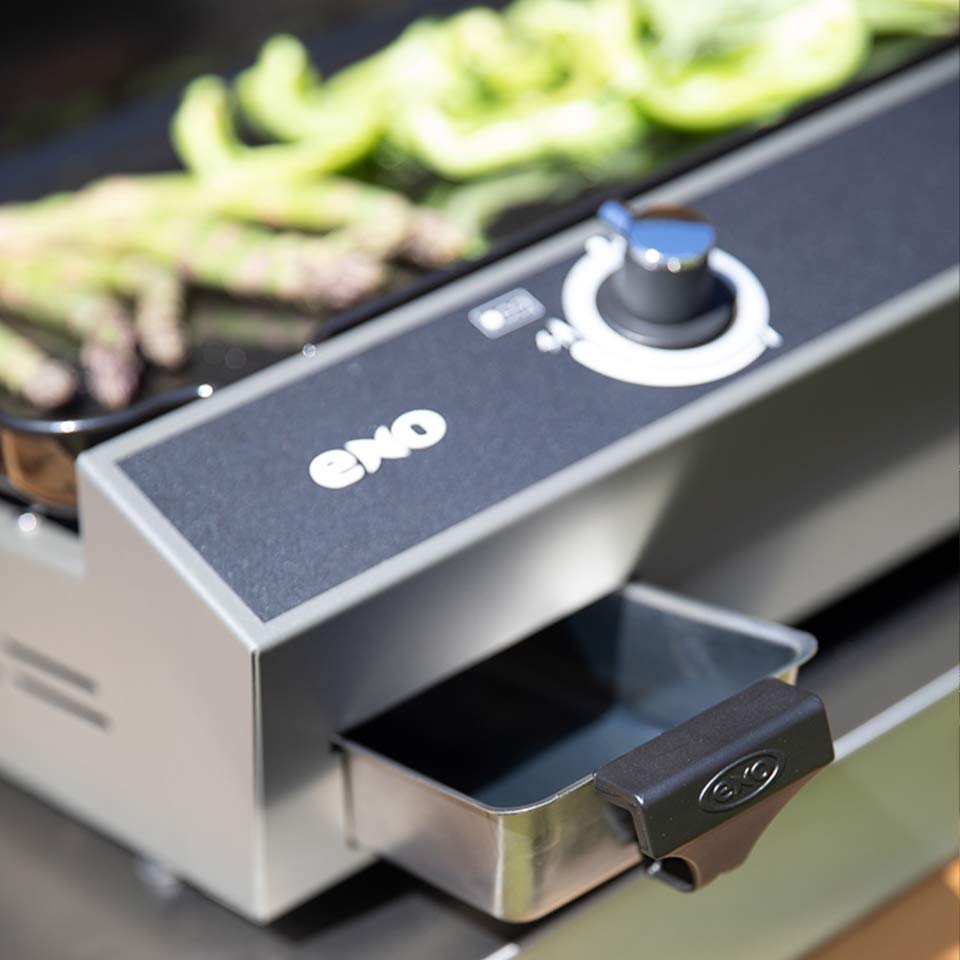 Eno - Plancha en fonte émaillée BERGERAC 1800 acier galvanisé Noir et Inox