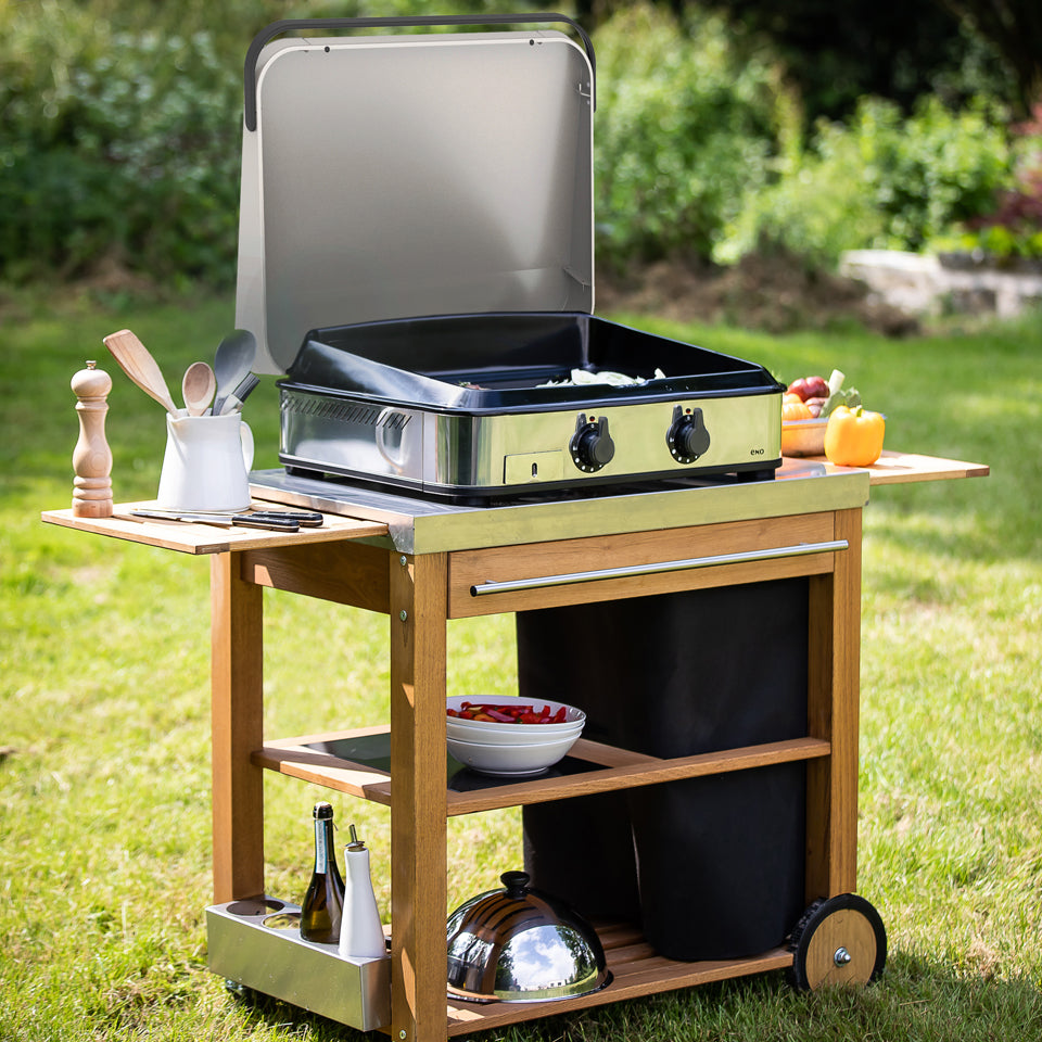Eno - Plancha Gaz 2 brûleurs ENOSIGN 65 cm Noir et Inox