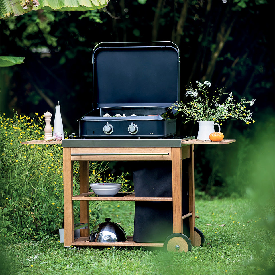 Eno - Plancha Gaz 2 brûleurs ENOSIGN 65 cm Bleu Navy