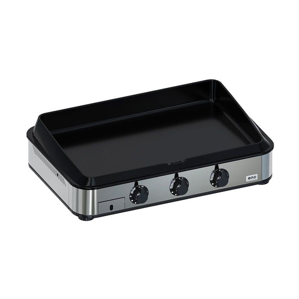 Eno - Plancha Gaz 3 brûleurs ENOSIGN 80 cm Inox et Noir