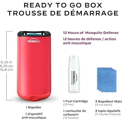 Thermacell - Répulsif pour patio Bouclier anti-moustiques Rouge Fiesta