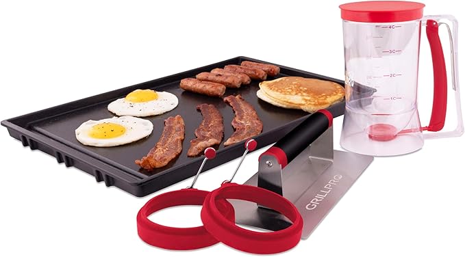 Grillpro - Ensemble déjeuner pour Plancha – 5 pièces