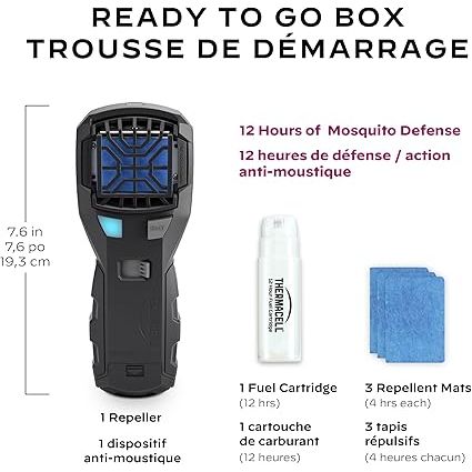 Thermacell - MR450 Chasse-moustiques portatif Adventure Charbon