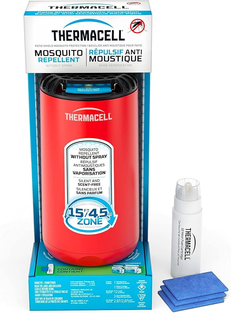 Thermacell - Répulsif pour patio Bouclier anti-moustiques Rouge Fiesta
