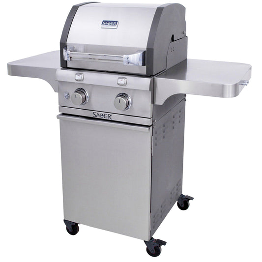 Saber - Barbecue au propane - Deluxe en acier inoxydable et fonte 2 brûleurs