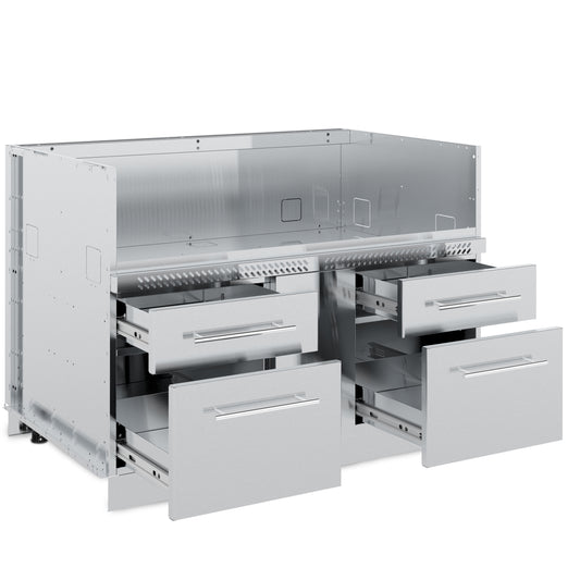 Broil King - Cabinet en acier inoxydable pour barbecue au propane 6 brûleurs