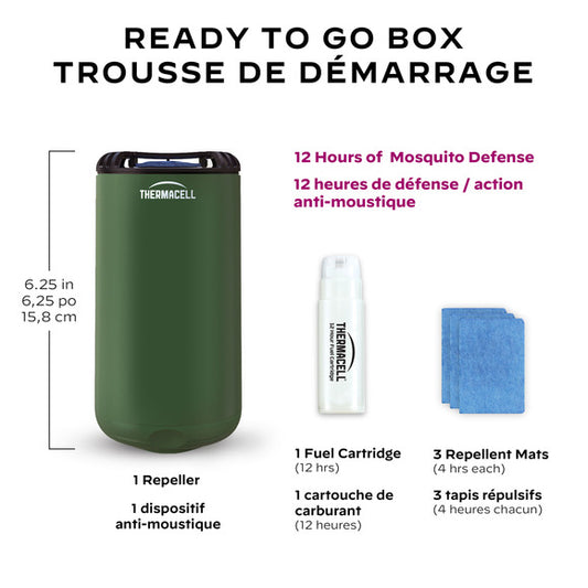 Thermacell - Répulsif pour patio Bouclier anti-moustiques Vert forêt
