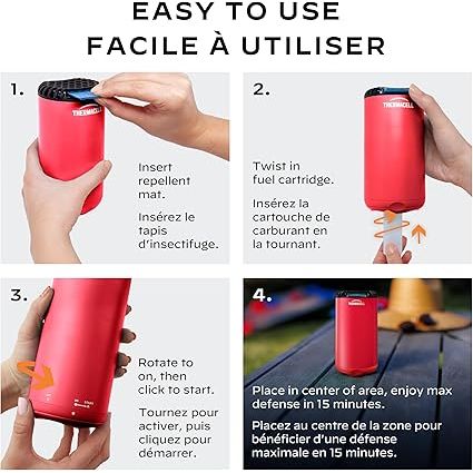 Thermacell - Répulsif pour patio Bouclier anti-moustiques Rouge Fiesta