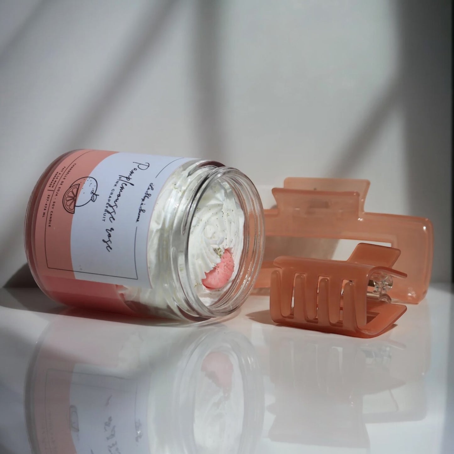 La Shop à Savons - Chandelle de soya Pamplemousse rose