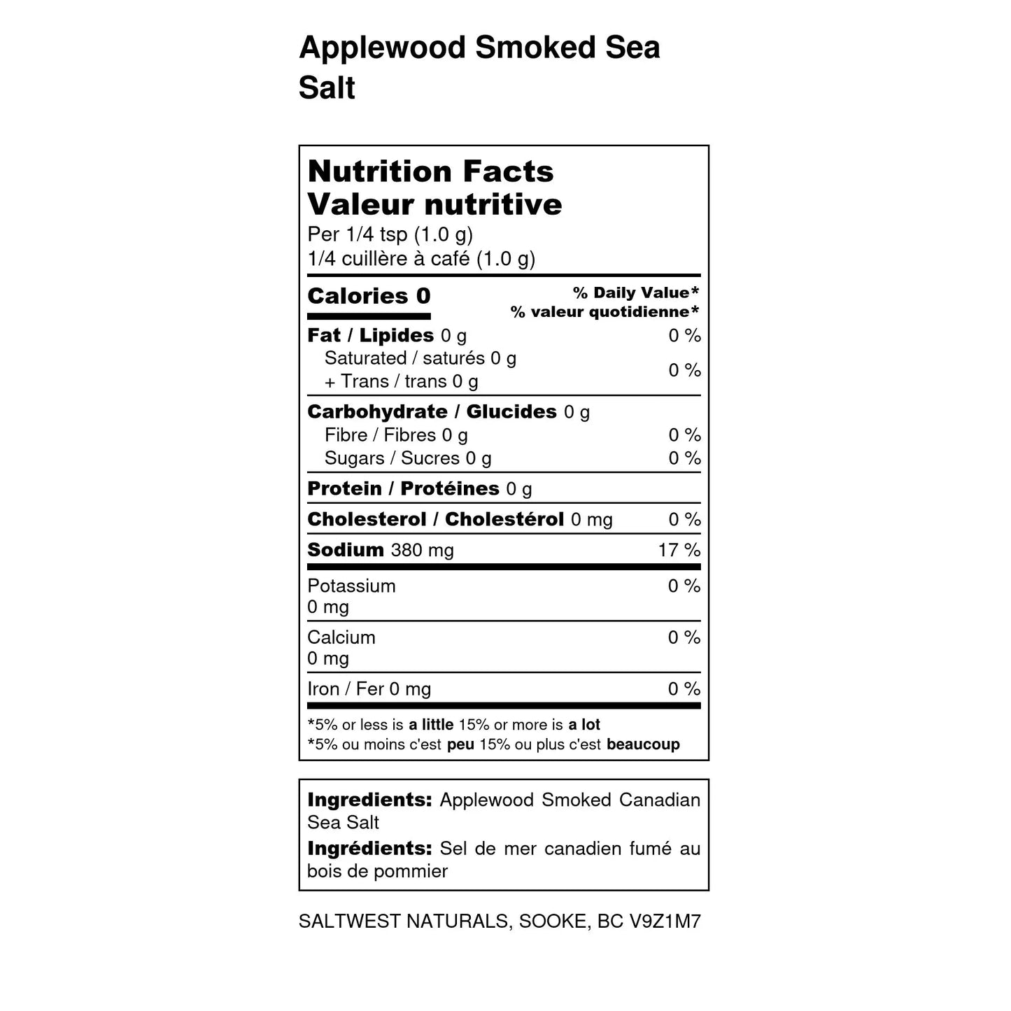 Saltwest naturals - Sel de mer fumé au bois de pommier