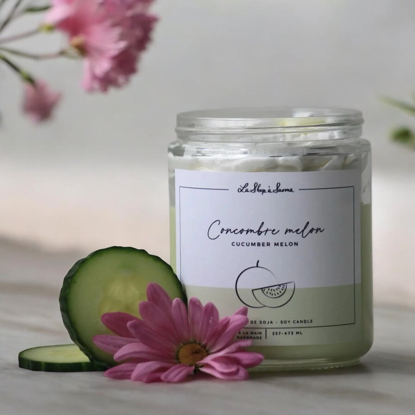 La Shop à Savons - Chandelle de soya Cocombre Melon