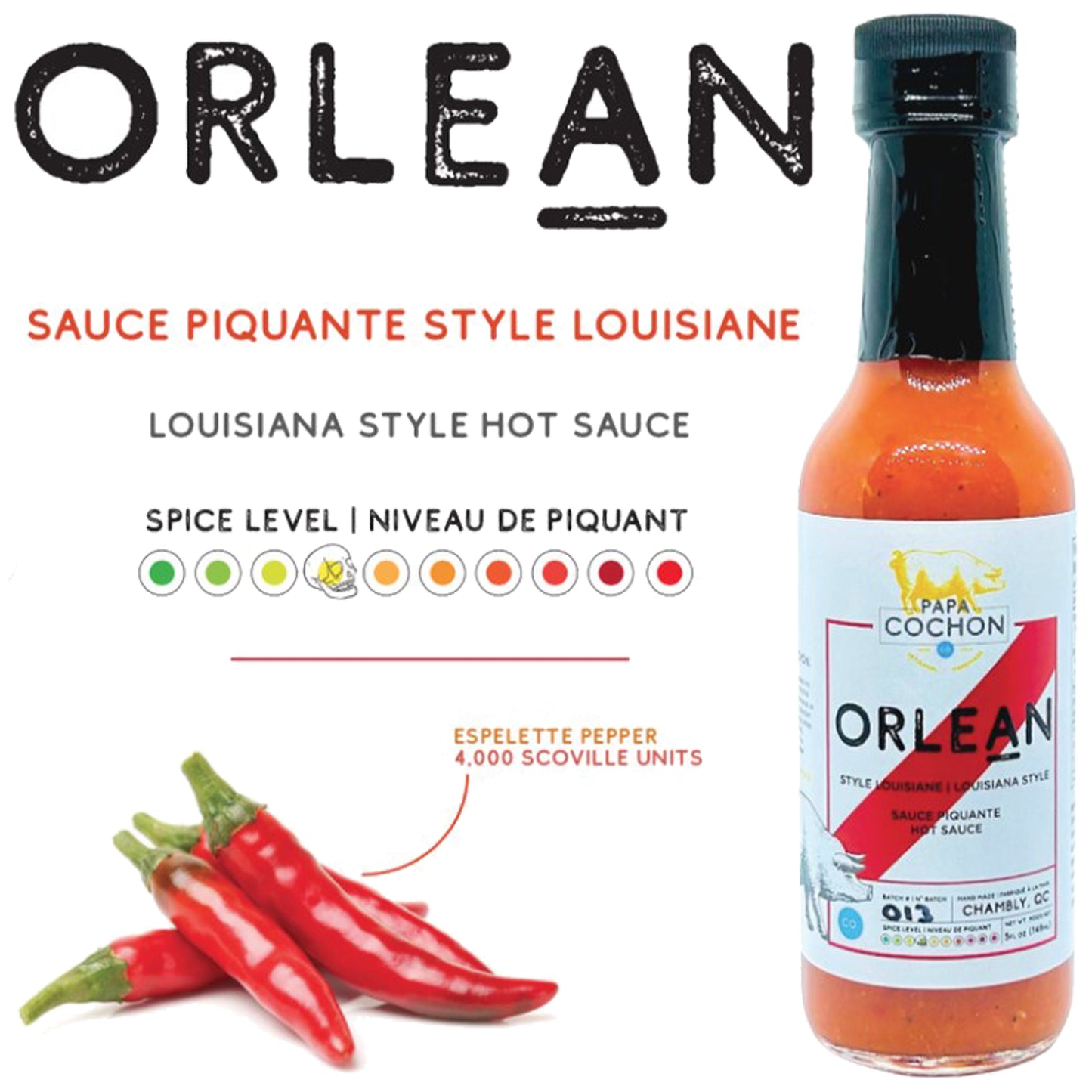 Papa Cochon - Sauce Piquante - Style Louisiane - ORLEAN