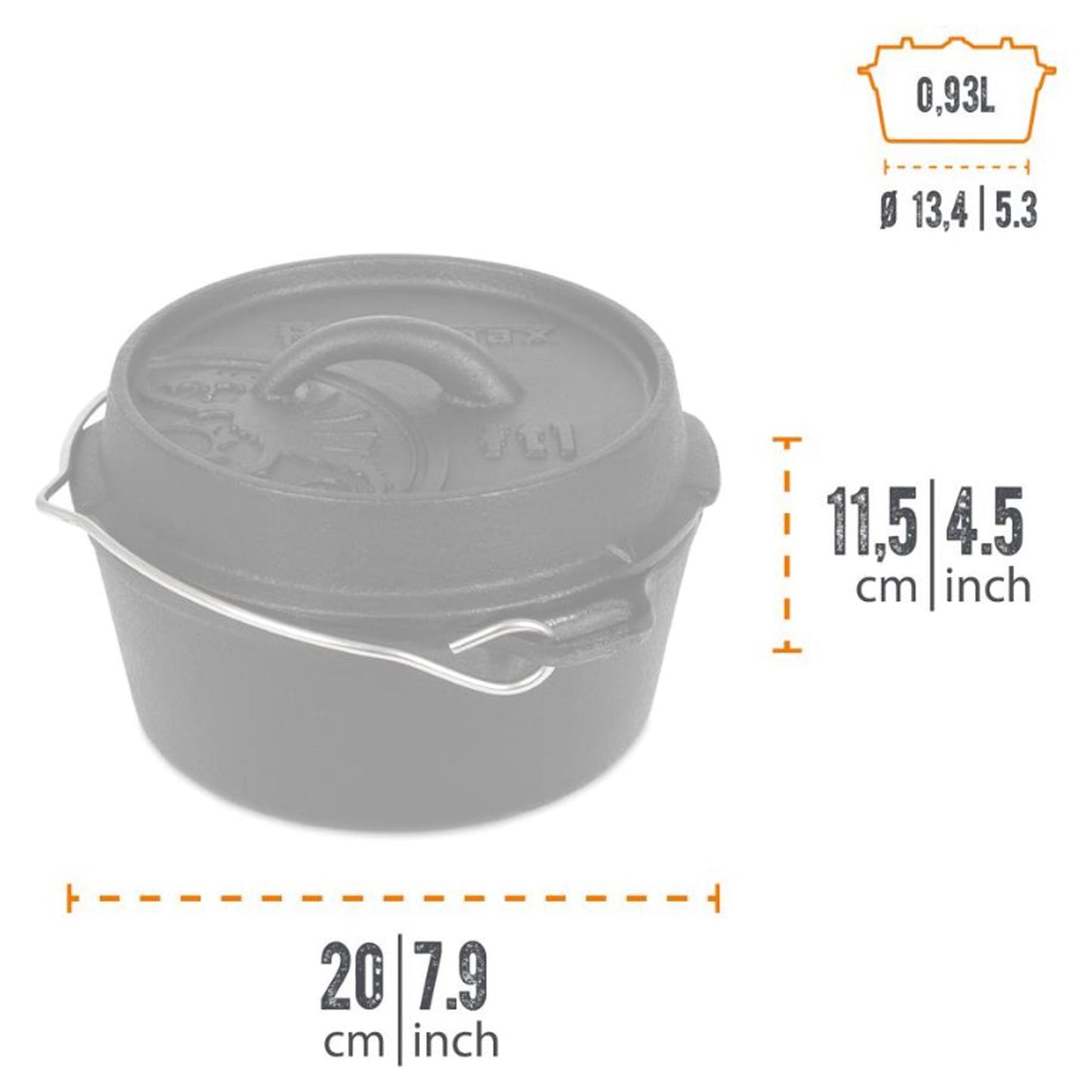 Petromax - Marmite en fonte avec surface plane - ft1-t (sans pieds)