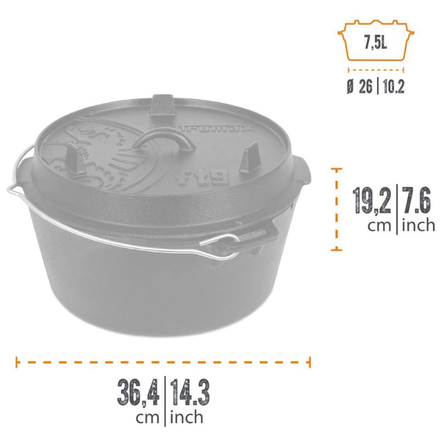 Petromax - Marmite en fonte avec surface plane - ft9-t (sans pieds)