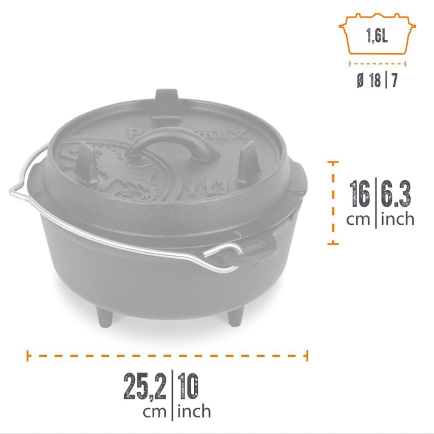 Petromax - Marmite en fonte avec pattes - ft3