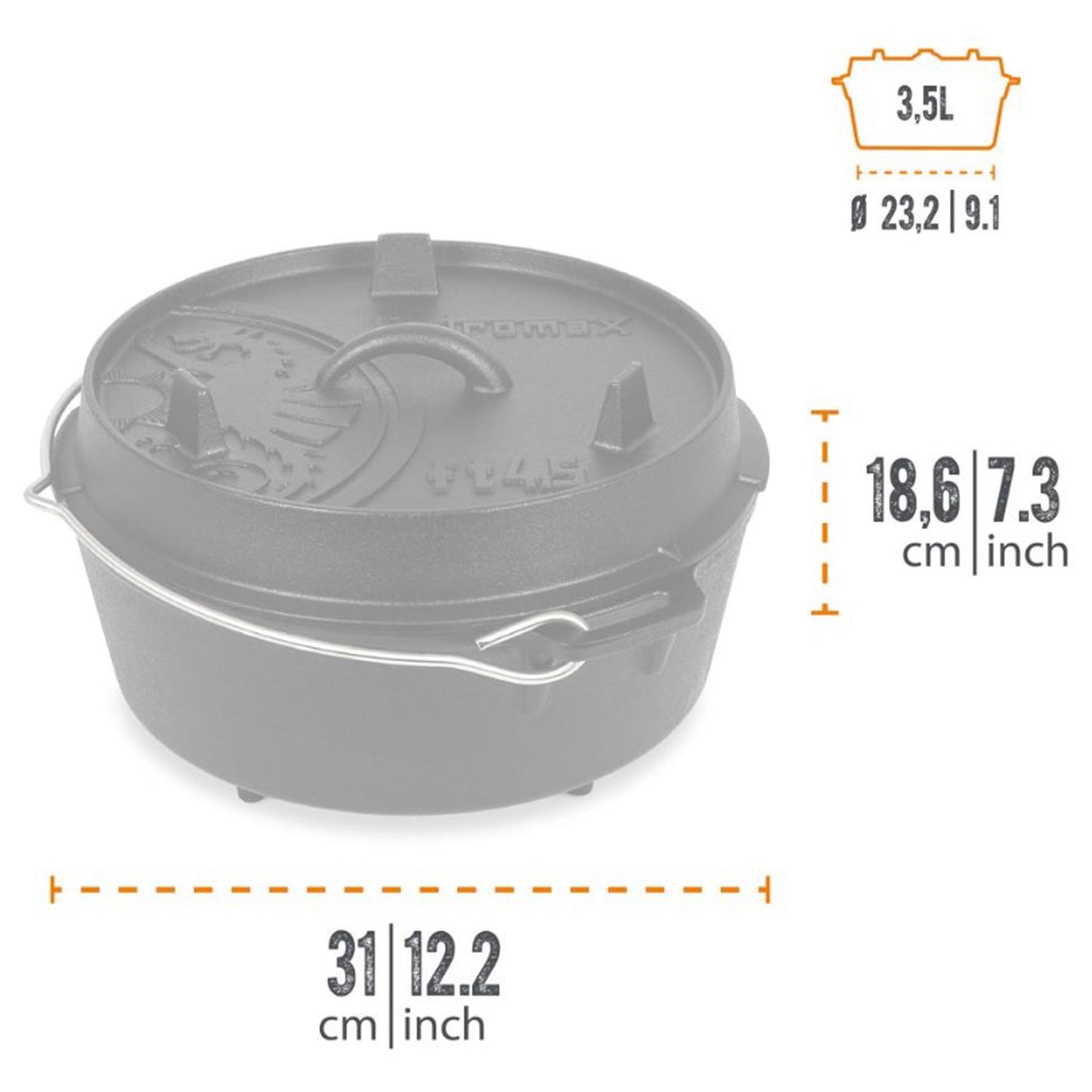 Petromax - Marmite en fonte avec pattes - ft4.5