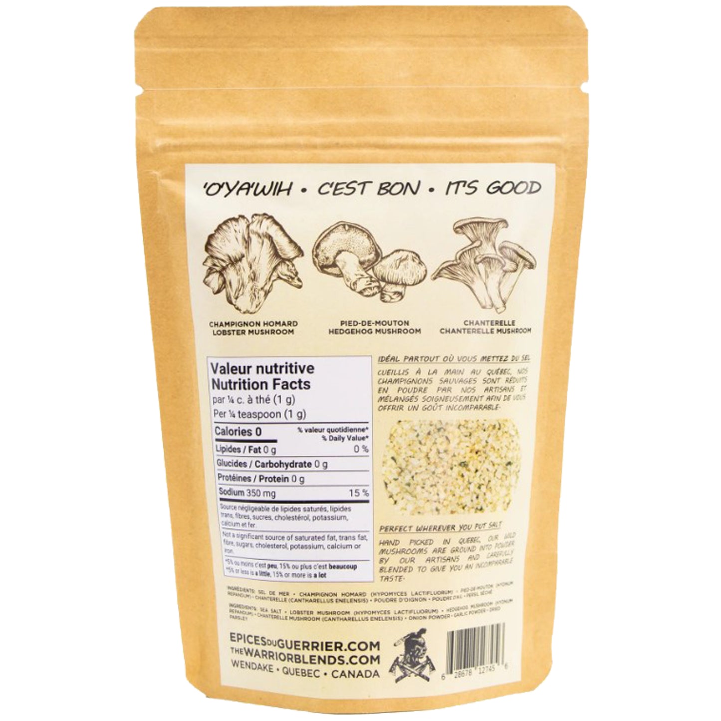 Épices du Guerrier - Sel aux champignons sauvages 115 g