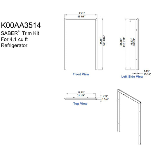 Saber - Finition pour réfrigérateur en acier inoxydable