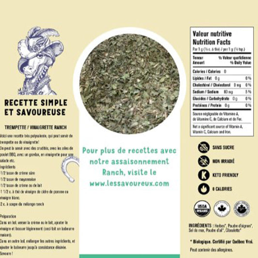 Les Savoureux assaisonnements - Assaisonnement biologique - Ranch