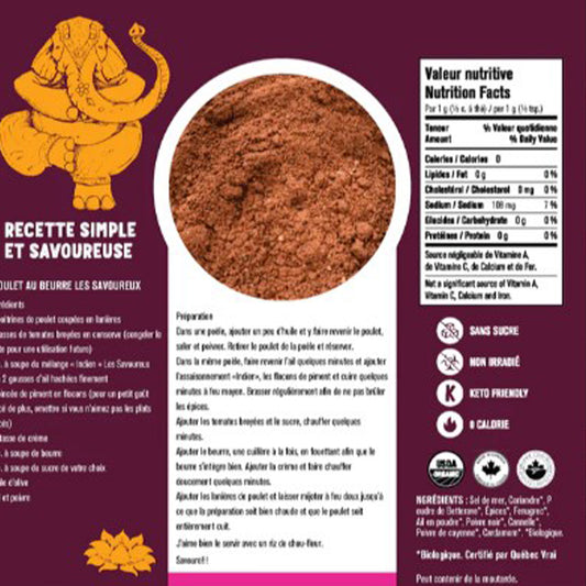 Les Savoureux assaisonnements - Assaisonnement biologique - Indien