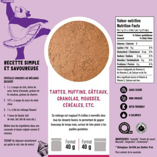 Les Savoureux assaisonnements - Assaisonnement biologique - Desserts