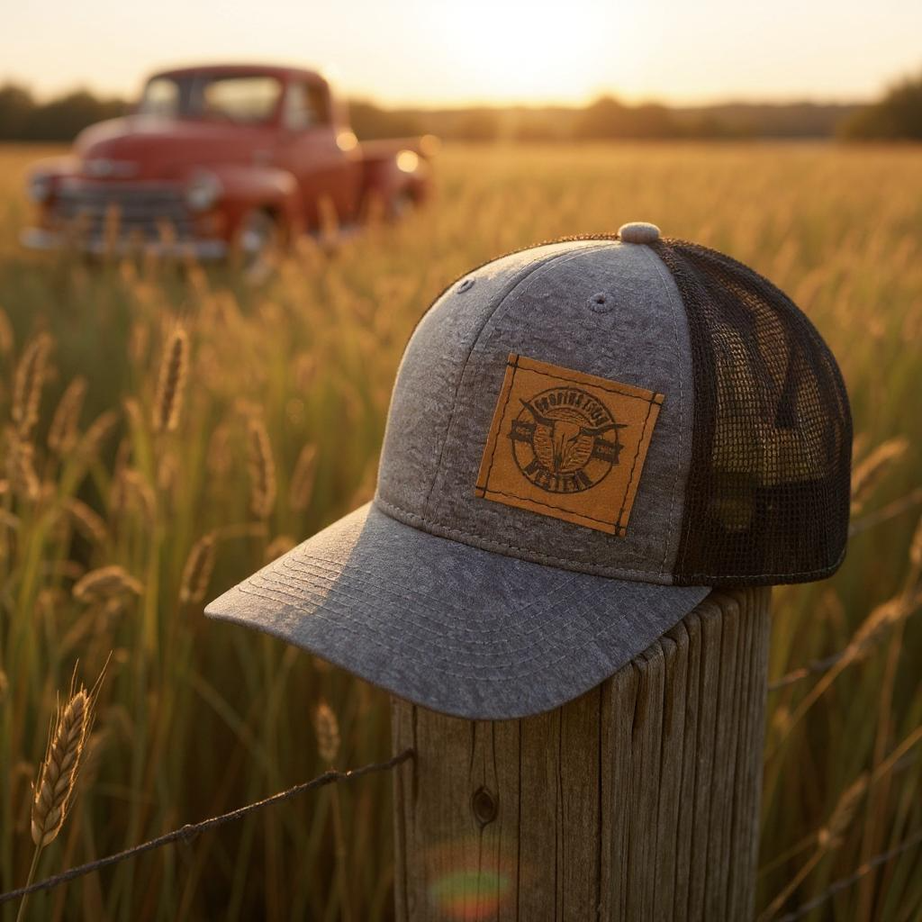 Inspiration Western - Casquette Inspiration Western Grise avec filet noir à l'arrière