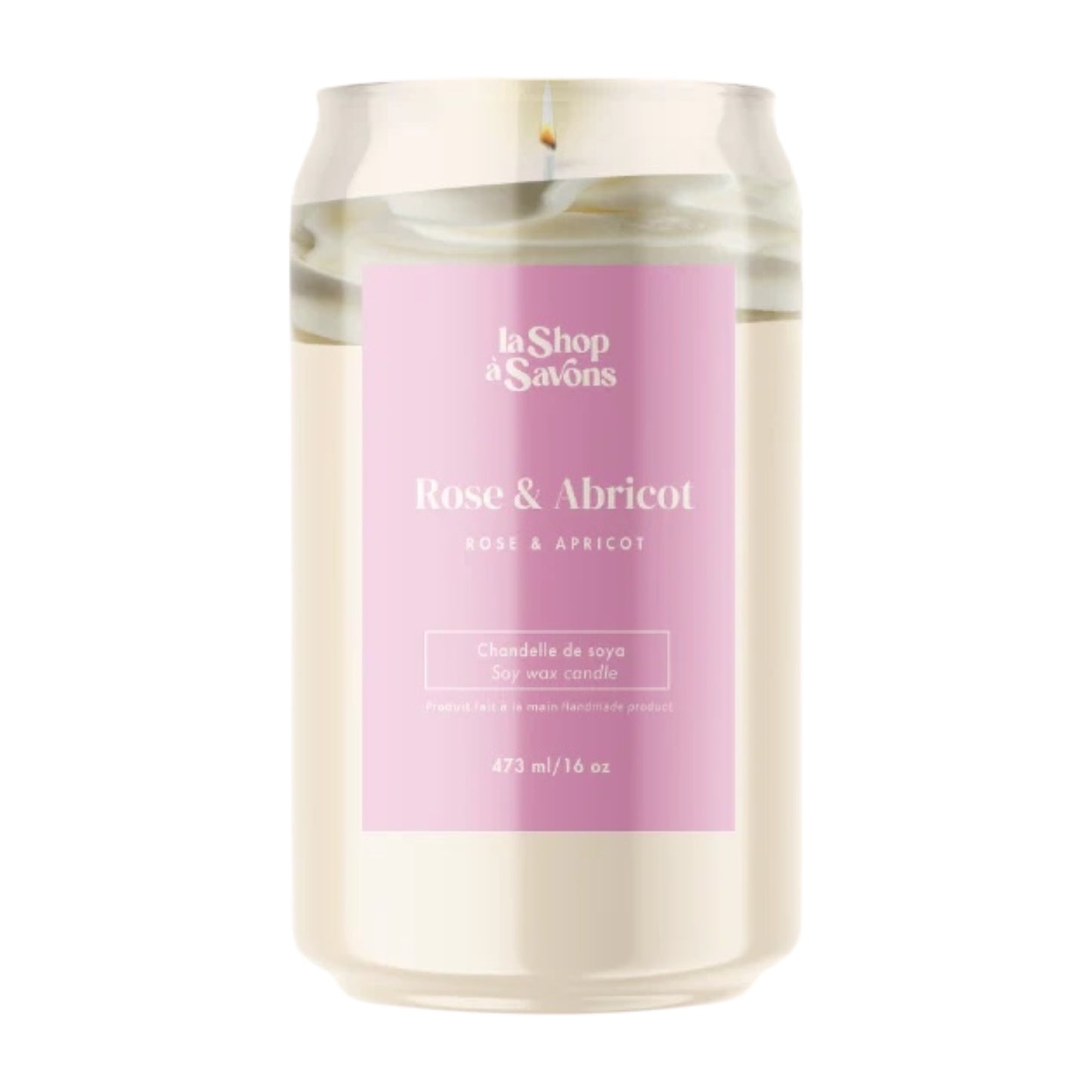 La Shop à Savons - Chandelle de soya Rose & Abricot