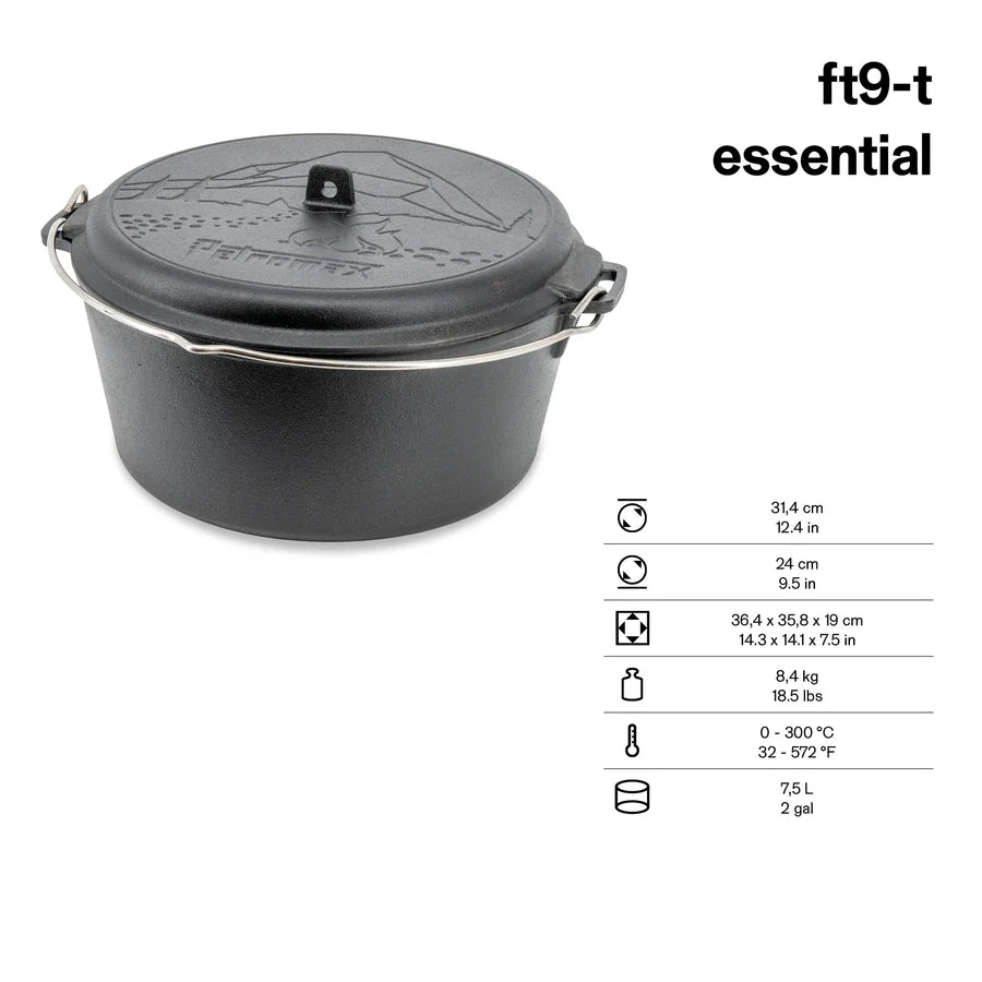 Petromax - Marmite essential en fonte FT9 fond plat 7,5L
