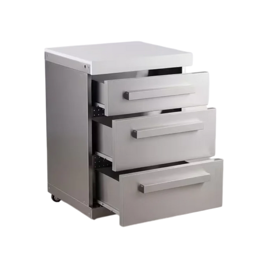 Mont Alpi - Module armoire 3 tiroirs en acier inoxydable