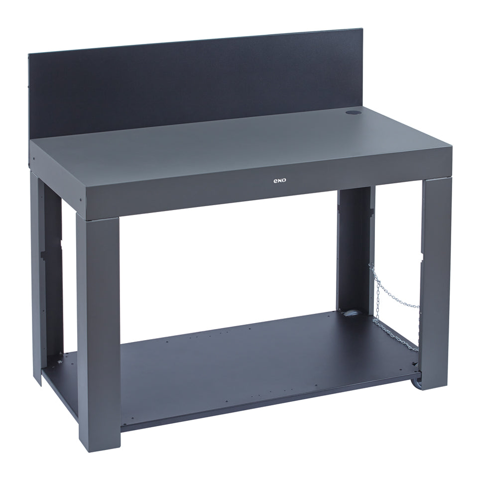 Eno - Table FELIX en acier galvanisé gris cargo et noir (Modulo)