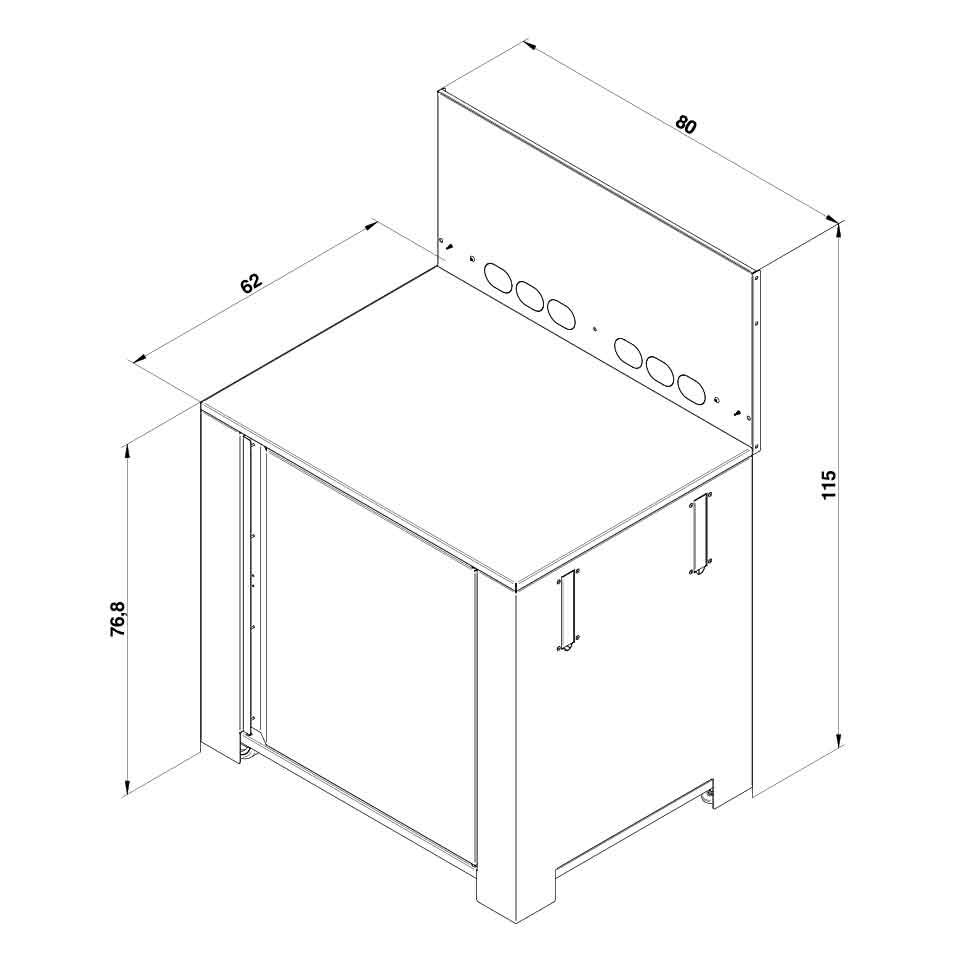 Eno - Module MODULO surbaissé en acier galvanisé thermolaqué gris cargo et noir