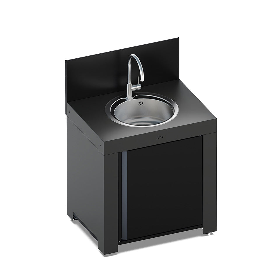 Eno - Module MODULO évier en acier galvanisé thermolaqué gris cargo et noir