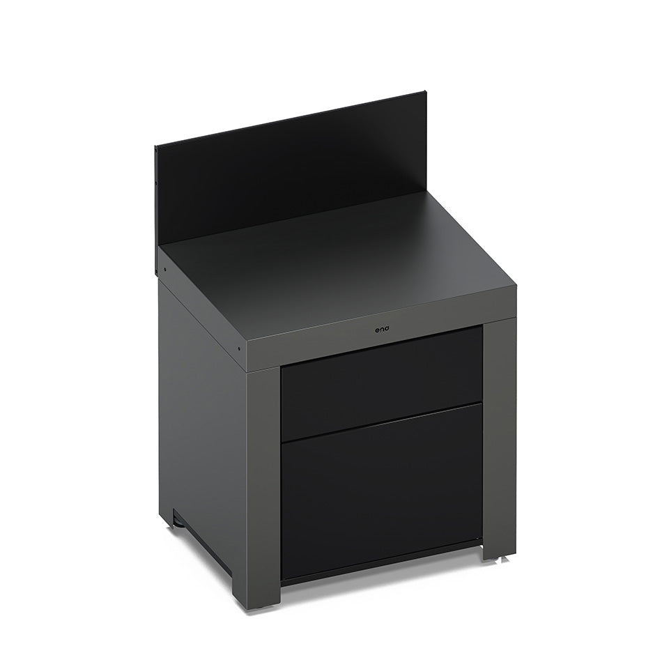 Eno - Module MODULO plan de travail 2 tiroirs Gris cargo et noir