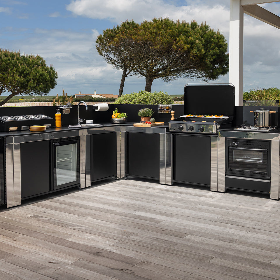 Eno - Module MODULO standard en acier inoxydable et noir