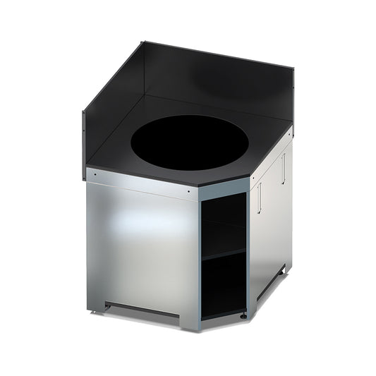 Eno - MODULO d'angle pour Kamado M et L acier inoxydable et noir