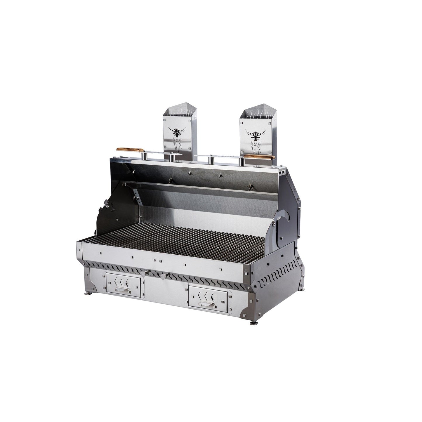 V-Forge - Barbecue en inox double au charbon Odin assemblé