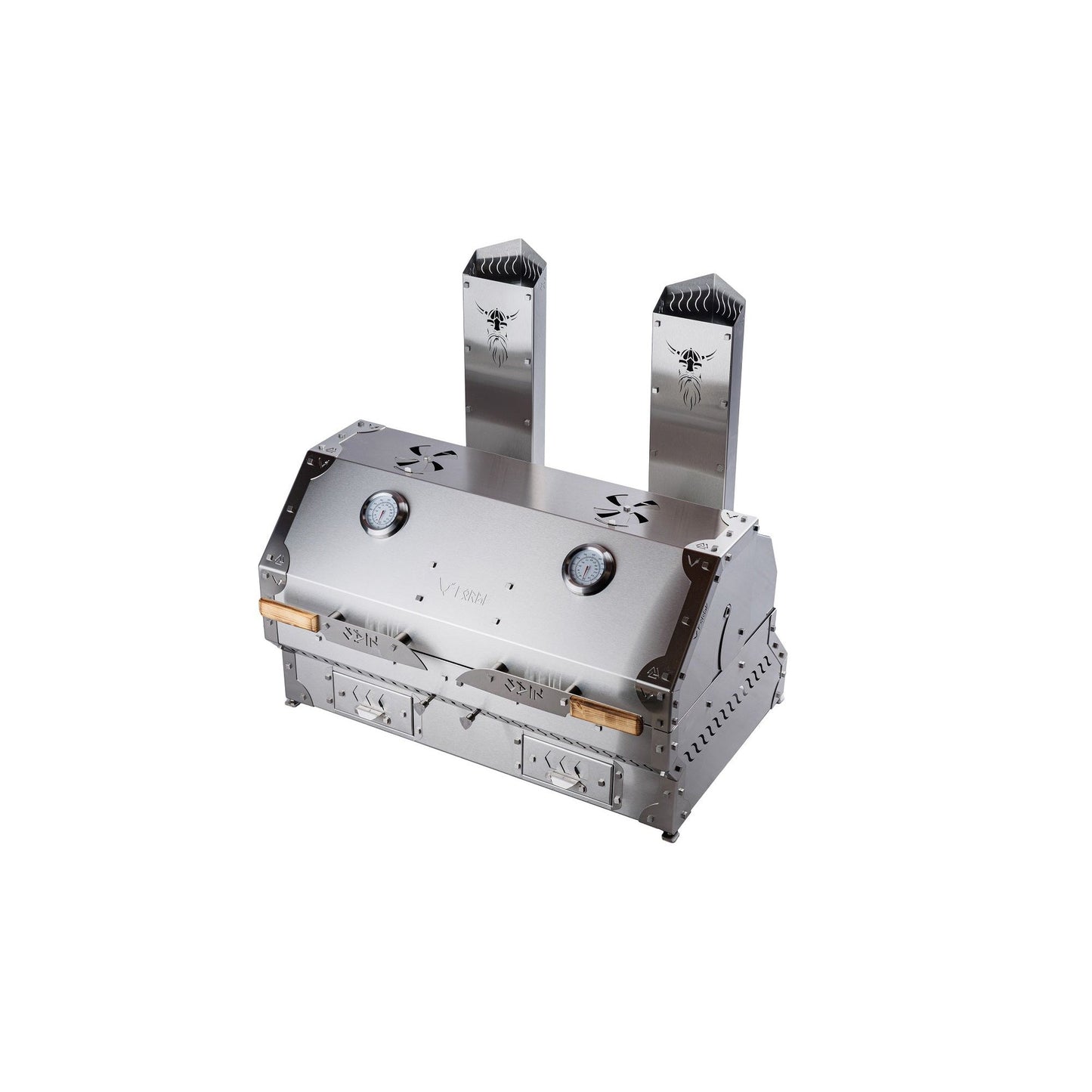 V-Forge - Barbecue en inox double au charbon Odin assemblé