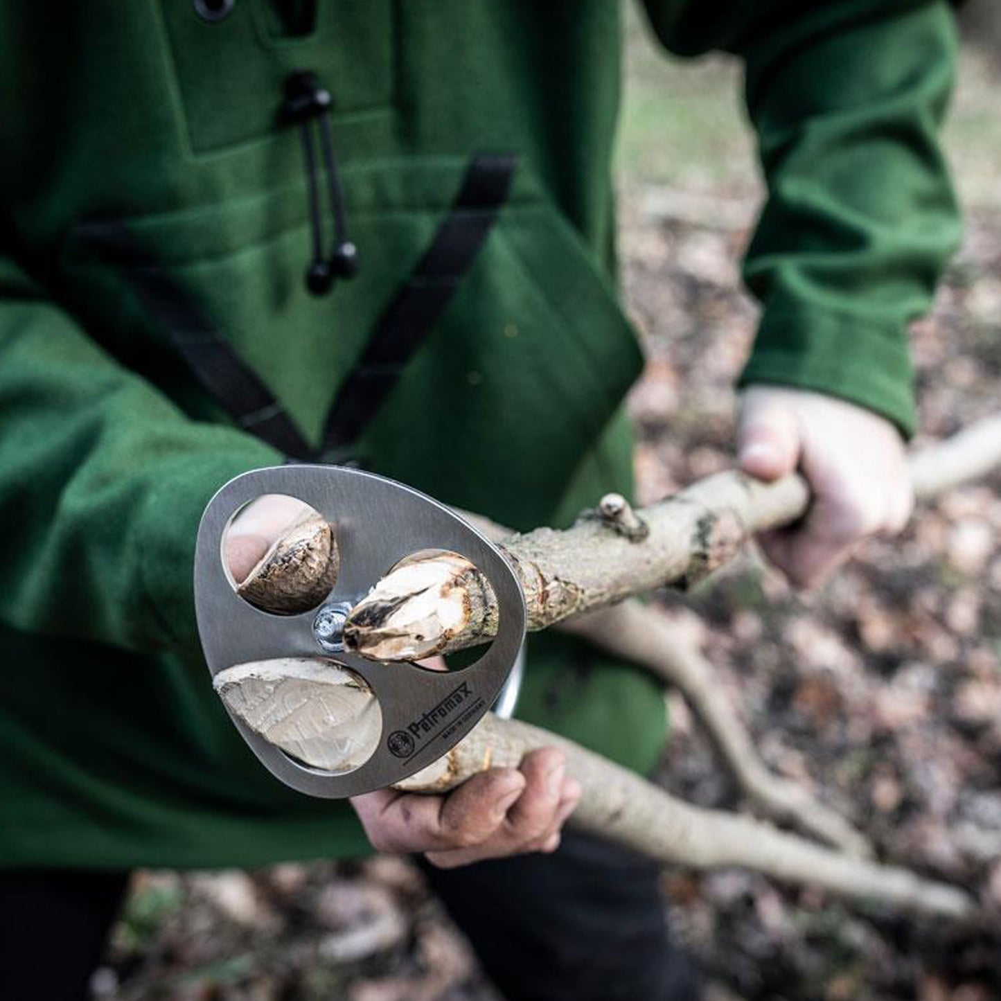 Petromax - Plaque d’arrimage en métal pour trépied (kit avec crochet et chaîne)