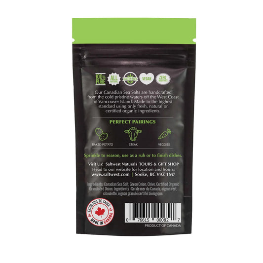 Saltwest naturals - Sel de mer infusé à l'oignon vert et à la ciboulette