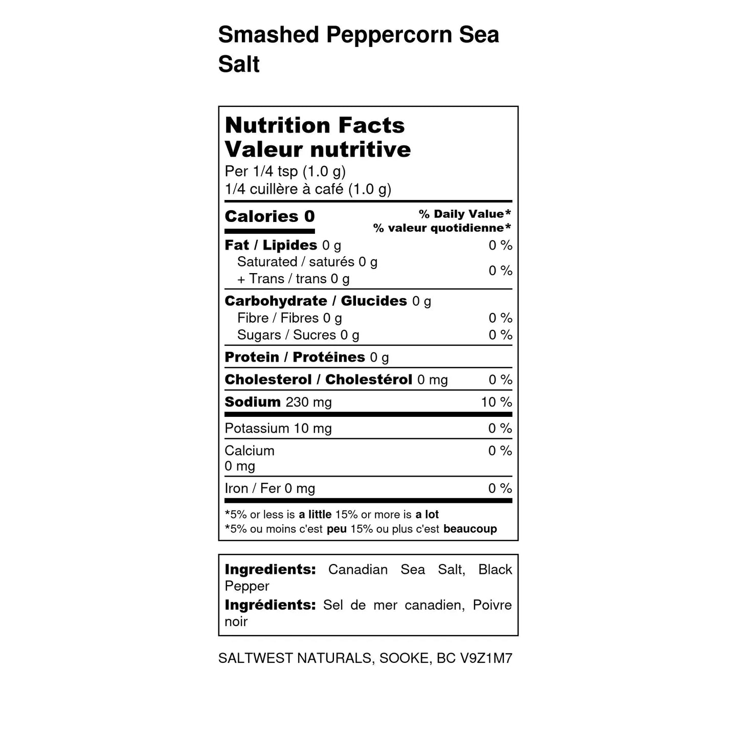 Saltwest naturals - Sel de mer aux grains de poivre concassés