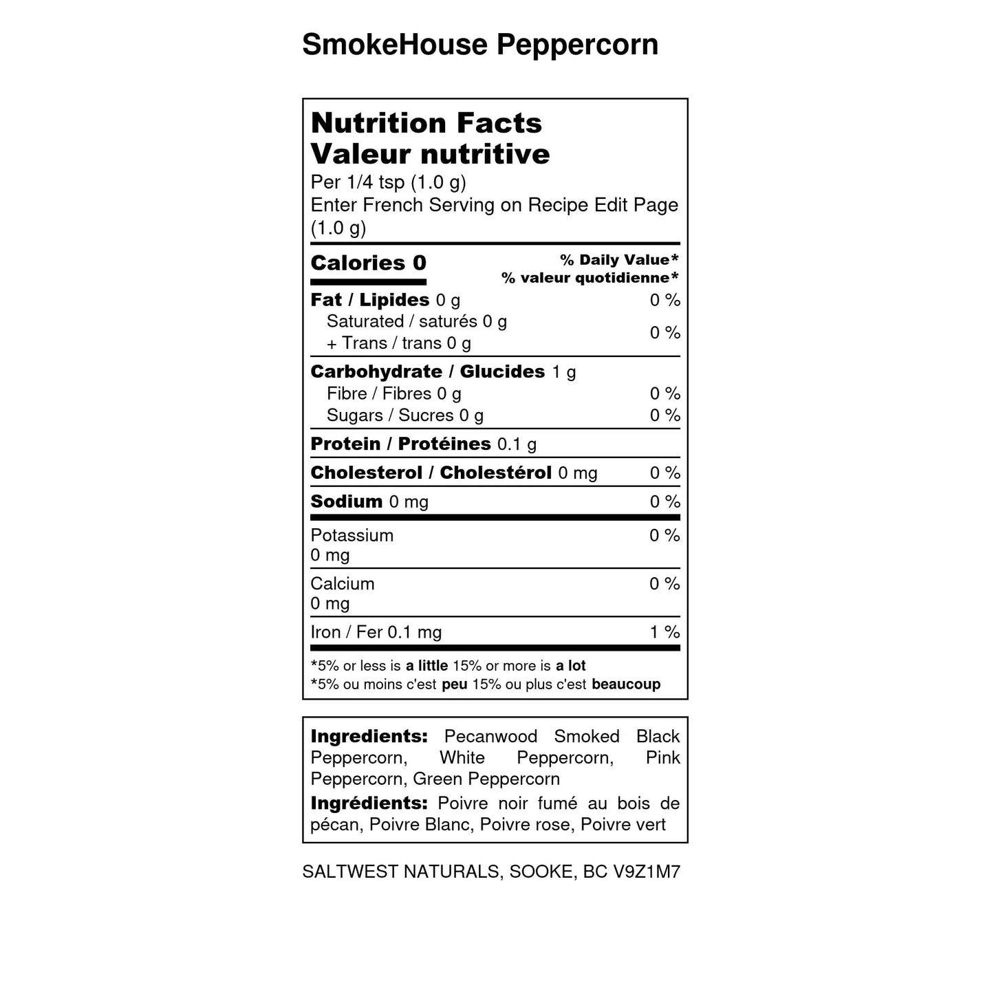 Saltwest naturals - Grains de poivre du fumoir
