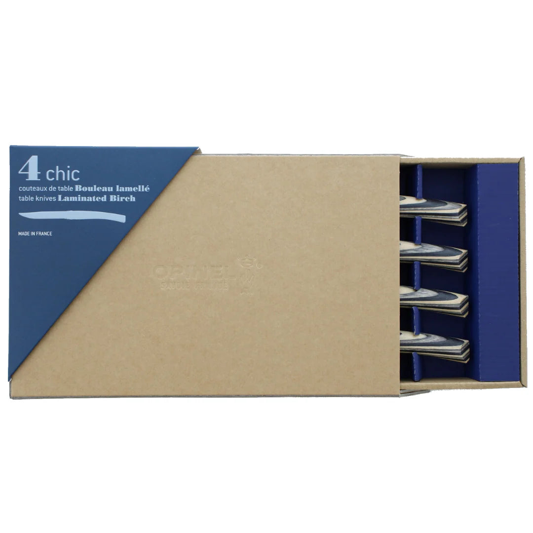 Opinel – Table Chic II Ensemble de 4 couteaux de table en bouleau lamellé