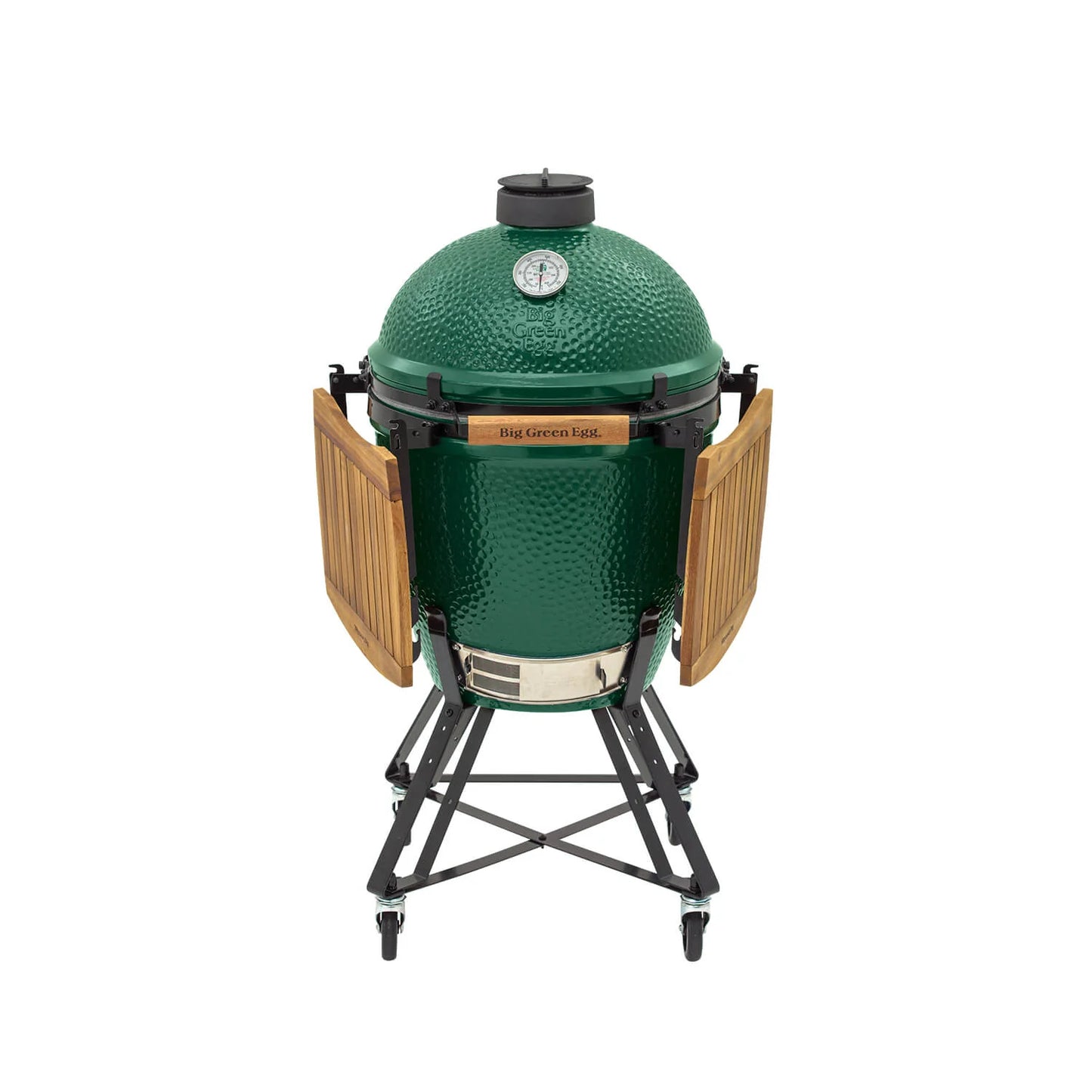 Big Green Egg - Barbecue au charbon de bois avec nid & tablettes en bois Large