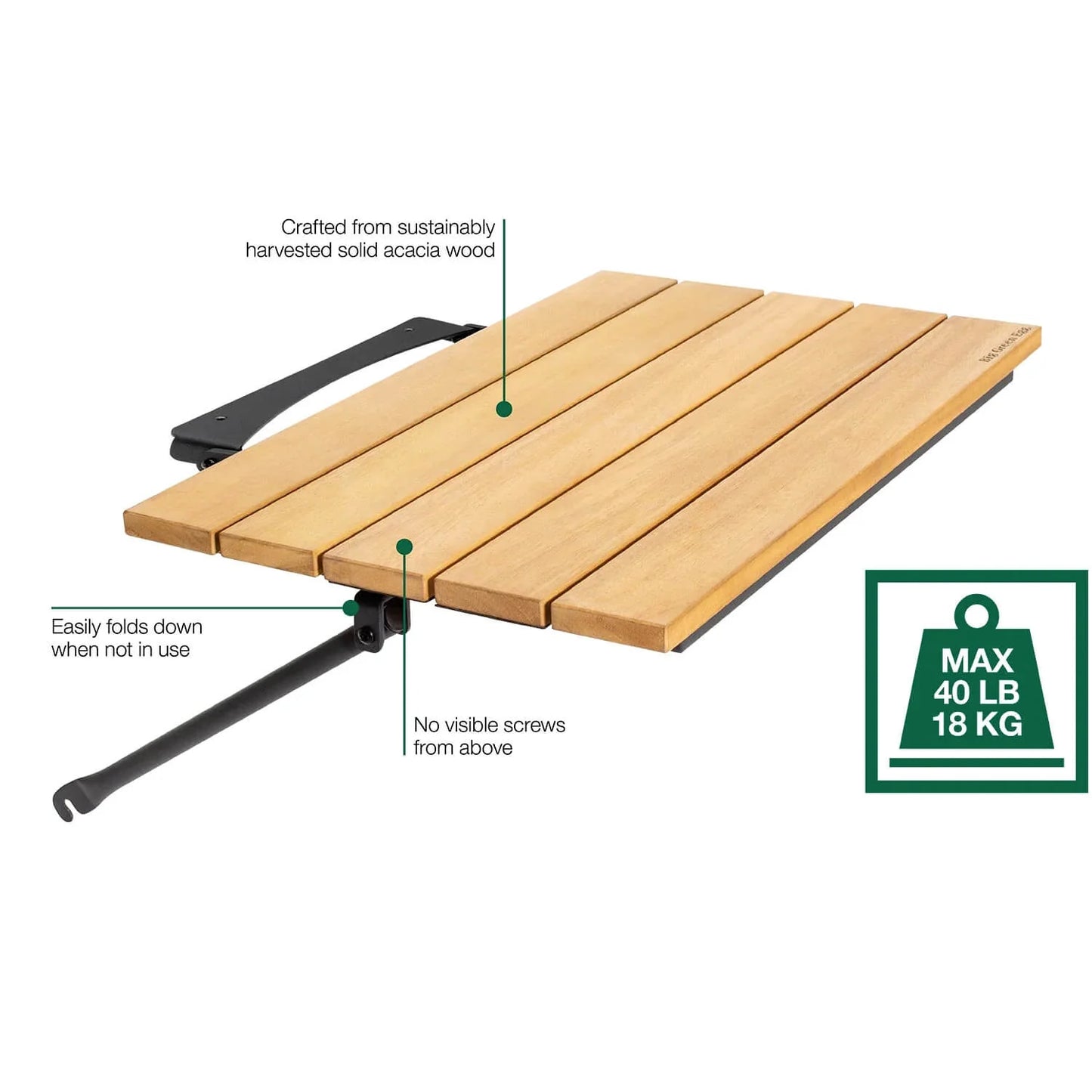 Big Green Egg - Tablette en acacia pour Système Modulaire