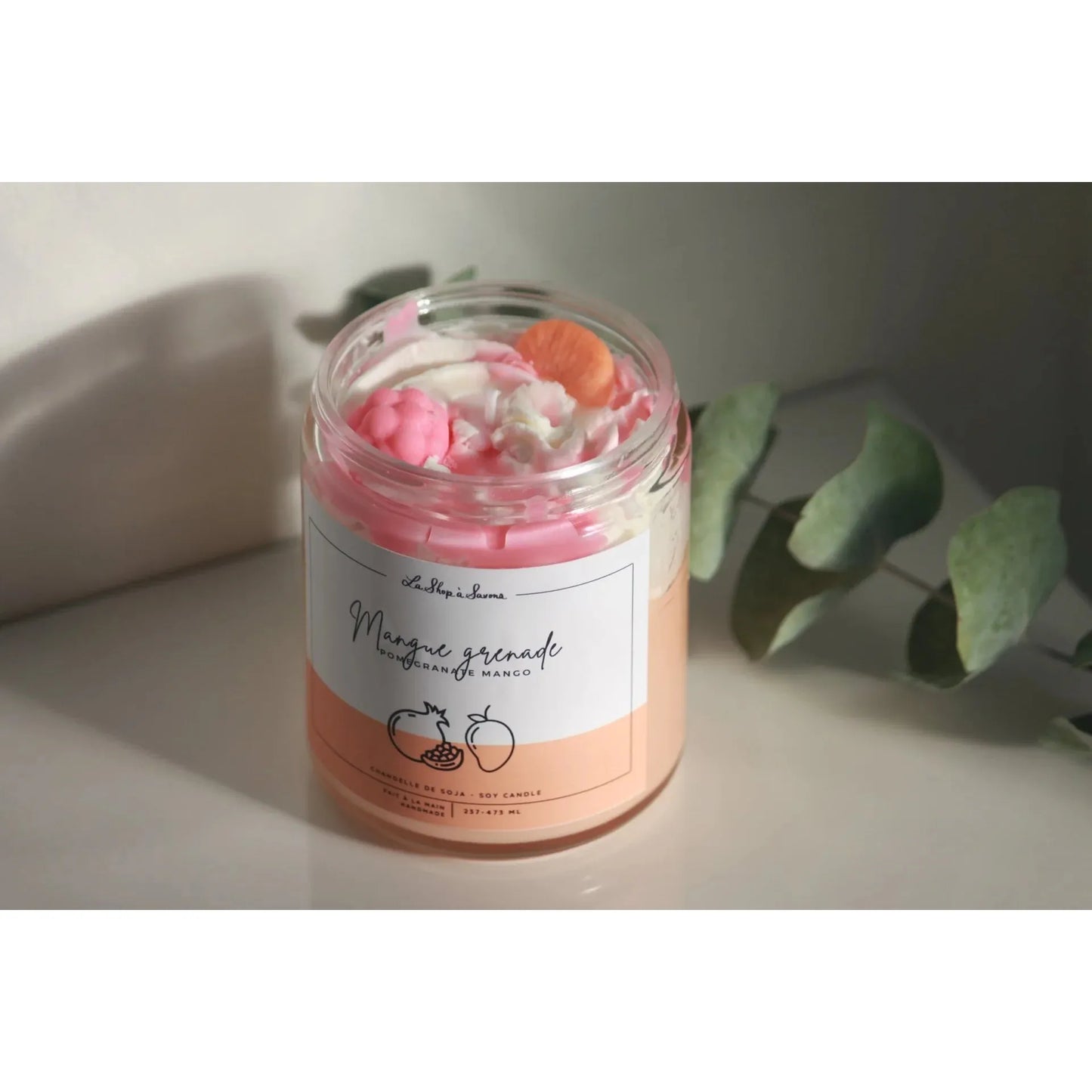 La Shop à Savons - Chandelle de soya Mangue Grenade
