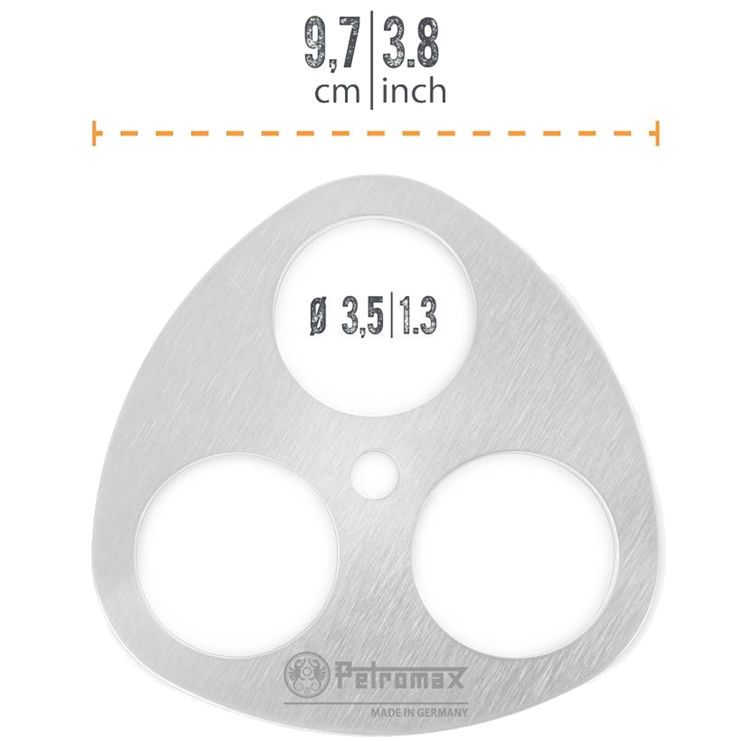 Petromax - Plaque d’arrimage en métal pour trépied (kit avec crochet et chaîne)